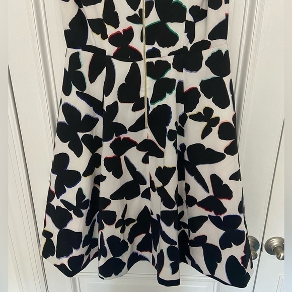 NWT Kate Spade Butterfly Black White Colorful Rainbow Fit & Flare Pocket Dress 6 - Picture 10 of 15